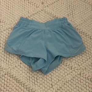 Lululemonn Hotty hot low rise lined 2.5 inch sky blue ish